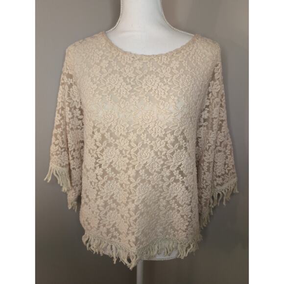 Patterson J. Kincaid Tops - Patterson J. Kincaid originals lace coquette tassel shirt